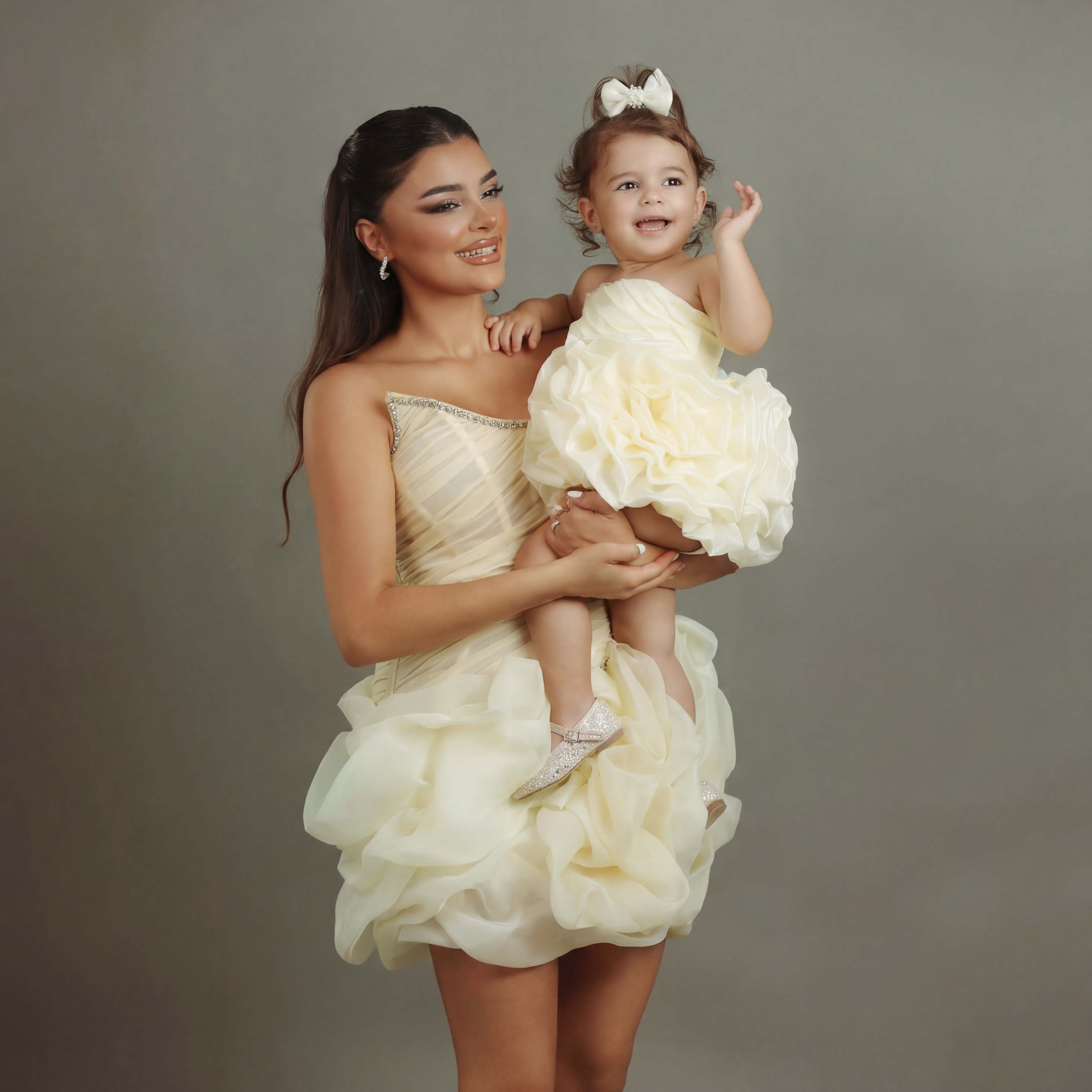 Organza Rosette Sleeveless Short Dresses - image 4