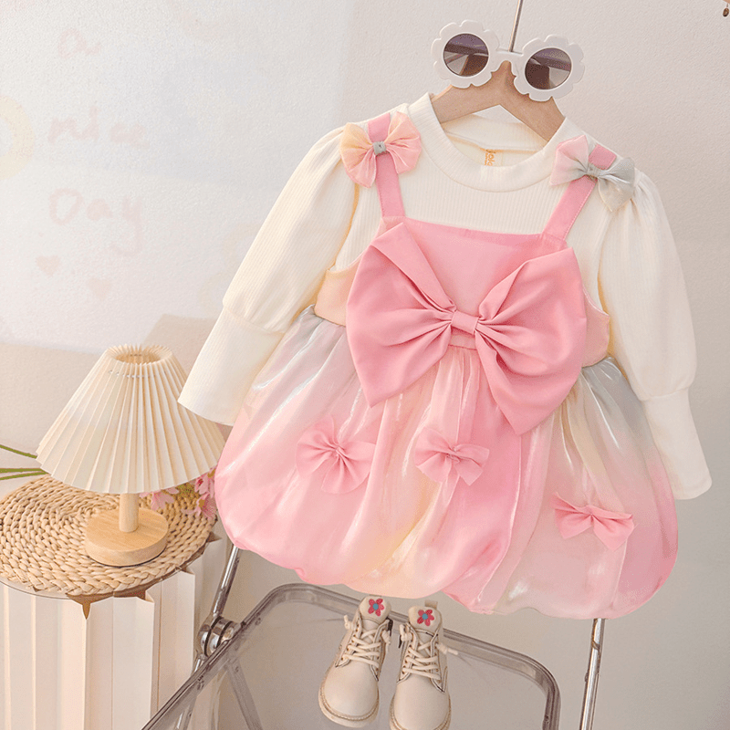 Baby Toddler Lovely Bow Charming Dress - Pink - 3-5T - image 4