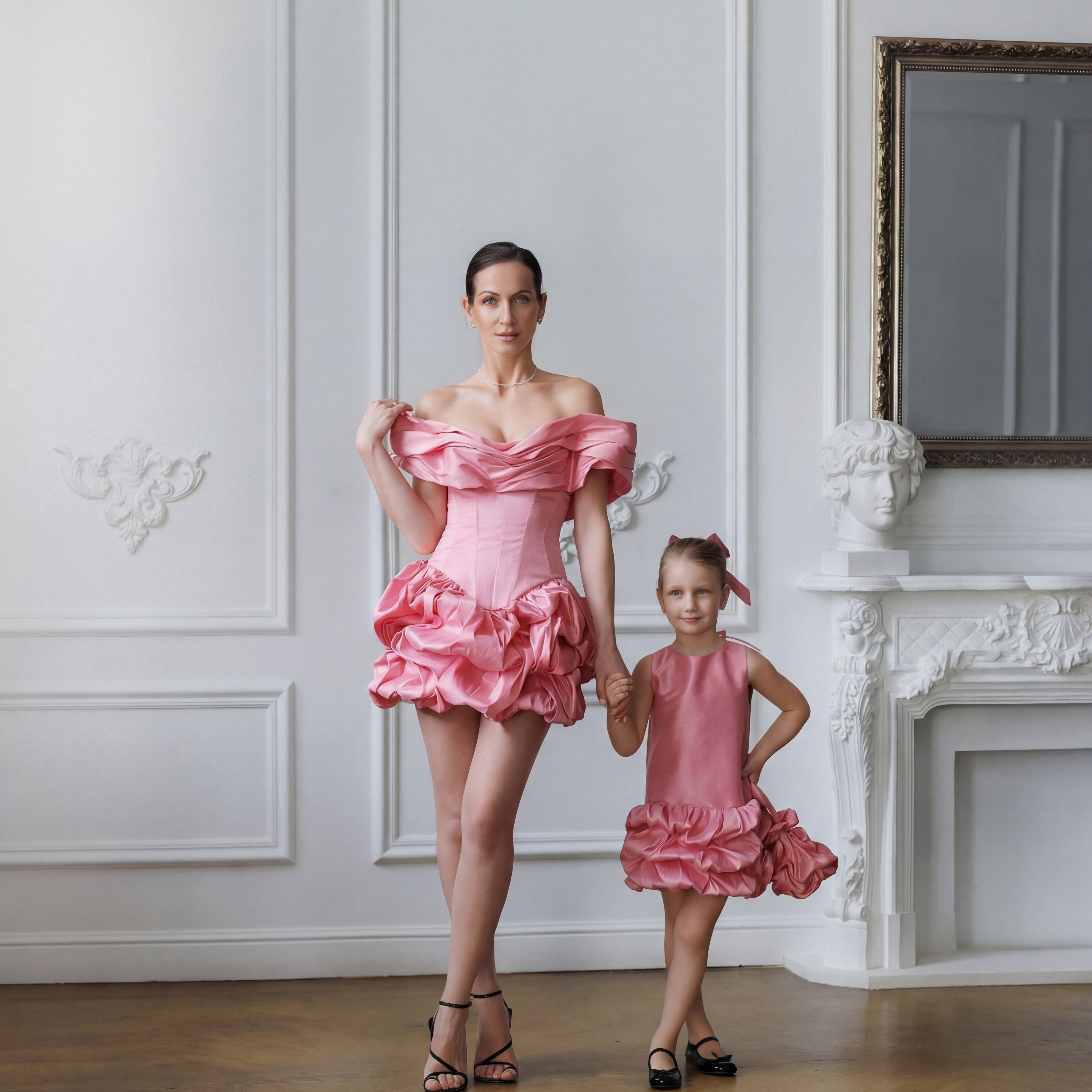 Satin Folds Sleeveless Short Dresses - Pink - XL - image 1