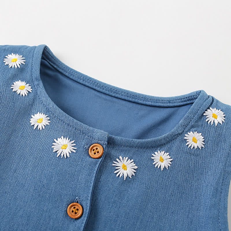 Toddler Denim Daisy Sleeveless Dress - image 2