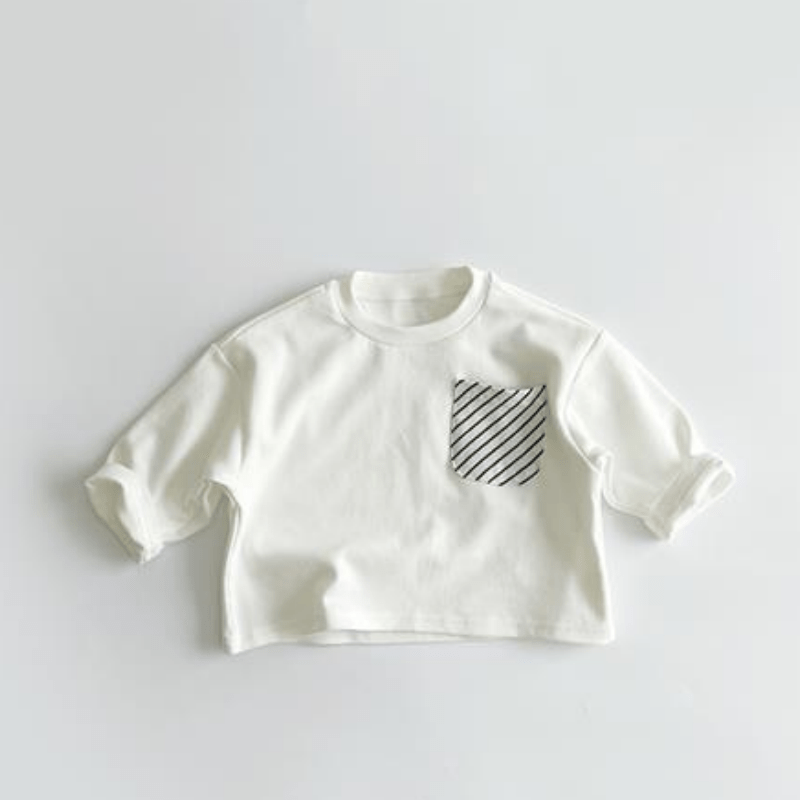 Toddler Striped Base Layer Simple T-Shirt - White - 8Y - image 14