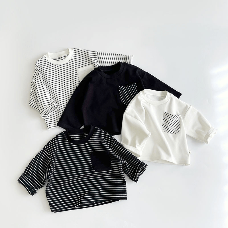 Toddler Striped Base Layer Simple T-Shirt - image 1