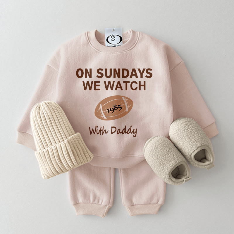 On Sundays We Watch Rugby 2-Piece Set - Apricot - 2-3T - image 1