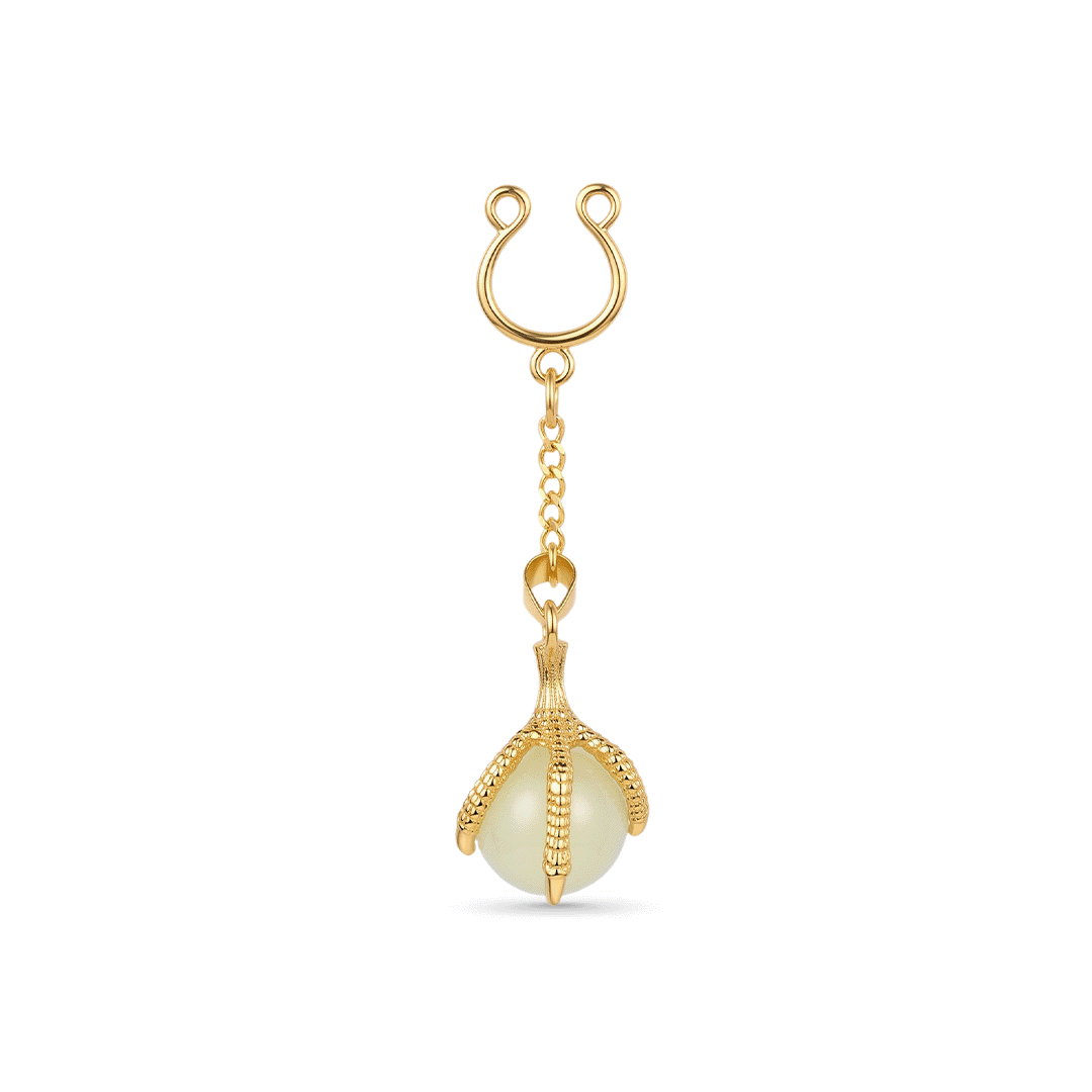 Dragon Claw Glow Orb Adjustable Non-Piercing Nipple Rings - image 1
