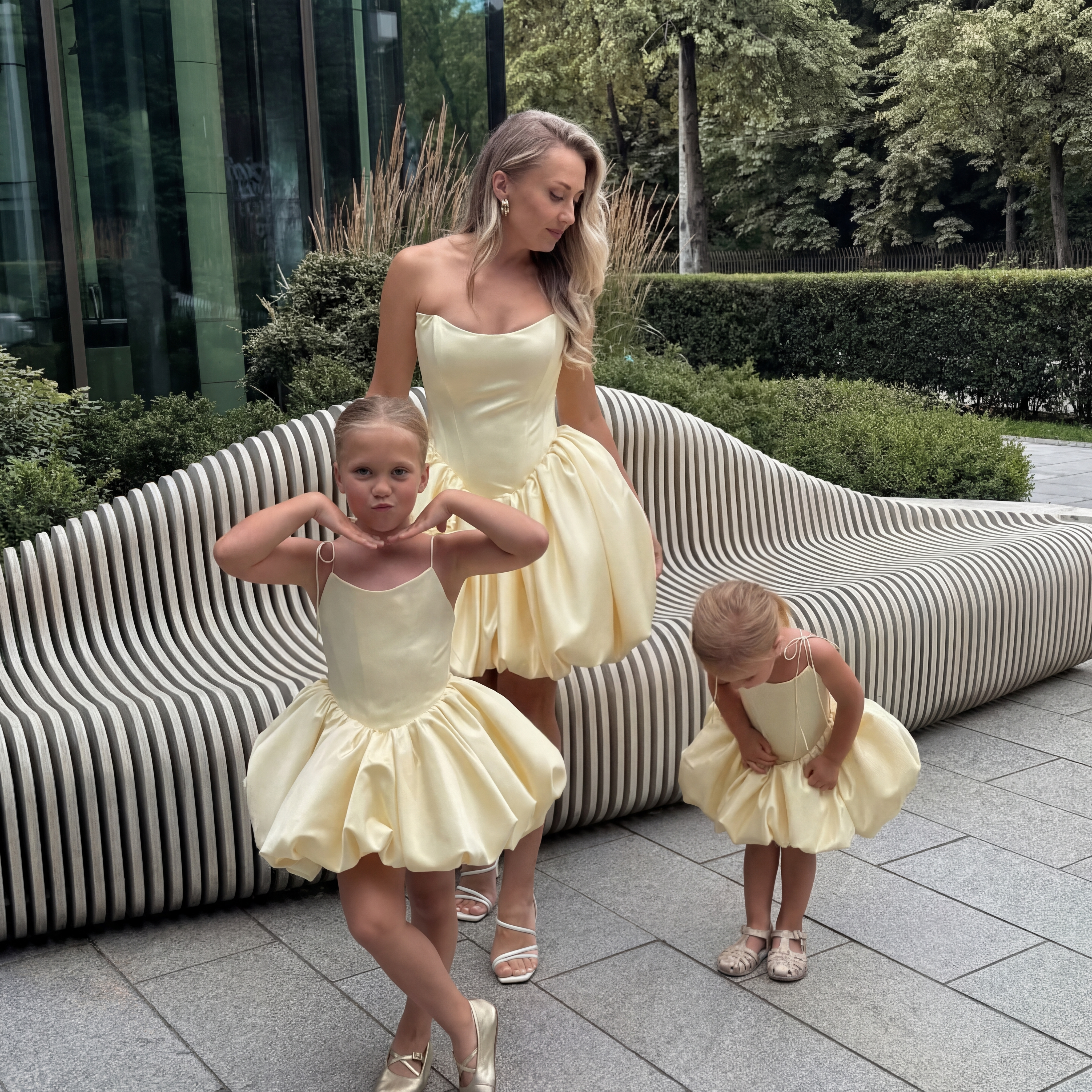 Satin Lace-up Sleeveless Short Dresses - Light Yellow - XL - image 1