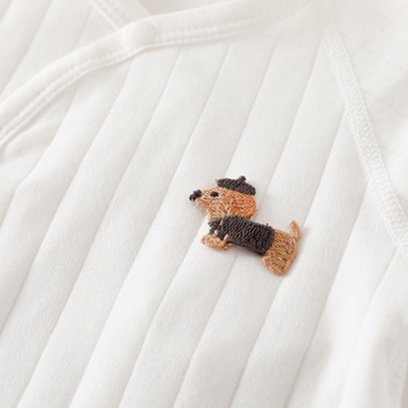 Baby Newborn Puppy Patch Kimono Romper - image 3
