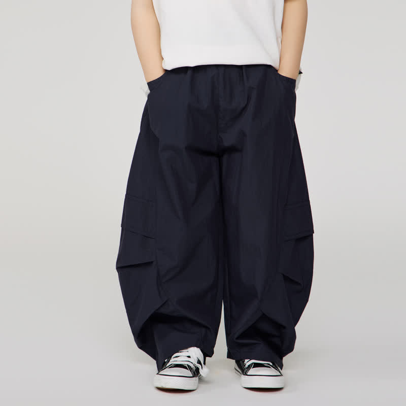 Kid Boy Plain Worker Loose Pants - Dark Blue - 14Y - image 25