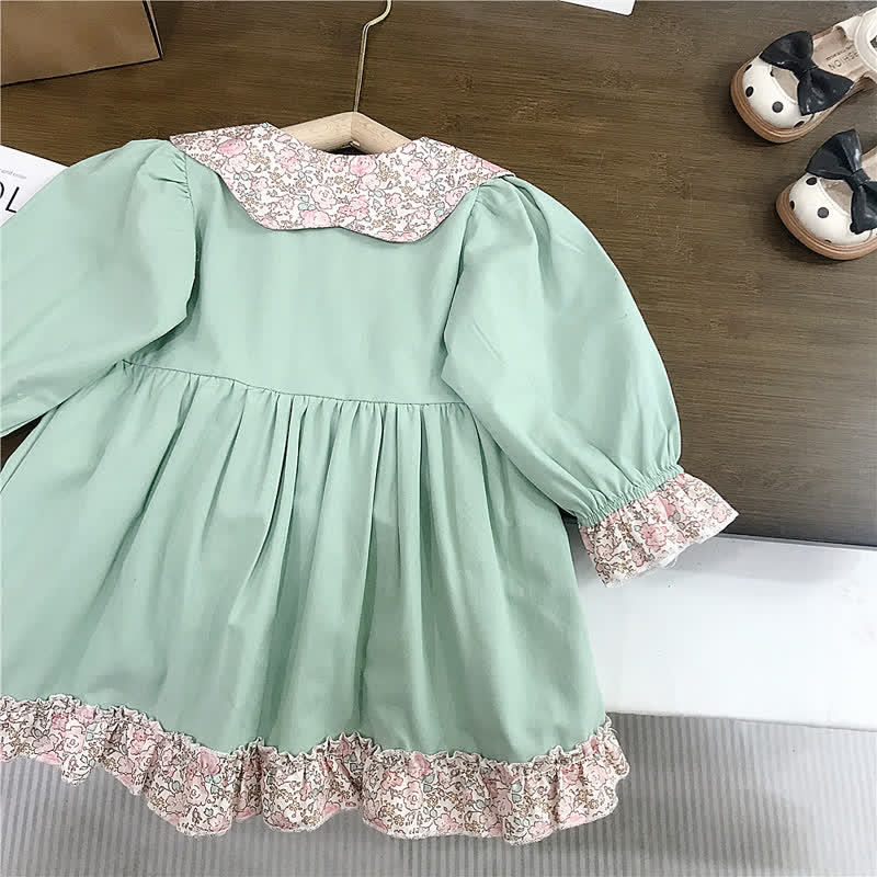 Toddler Flower Lapels Pastoral Style Dress - image 11