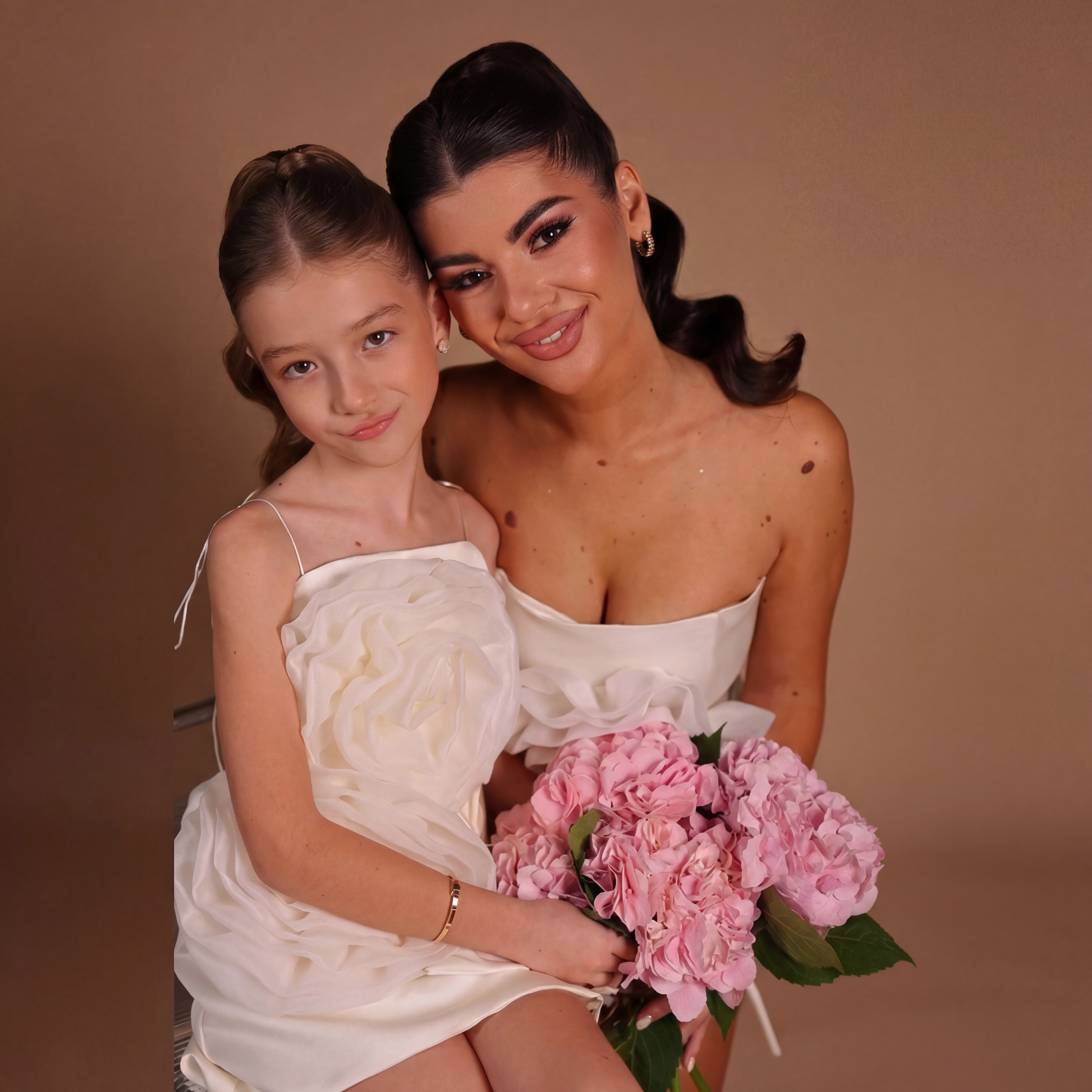 Satin Rosette Sleeveless Short Dresses - image 7