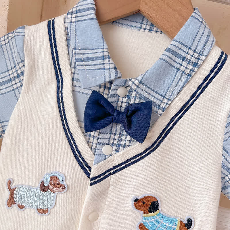 Baby Gentleman Puppy Patch Romper - image 3