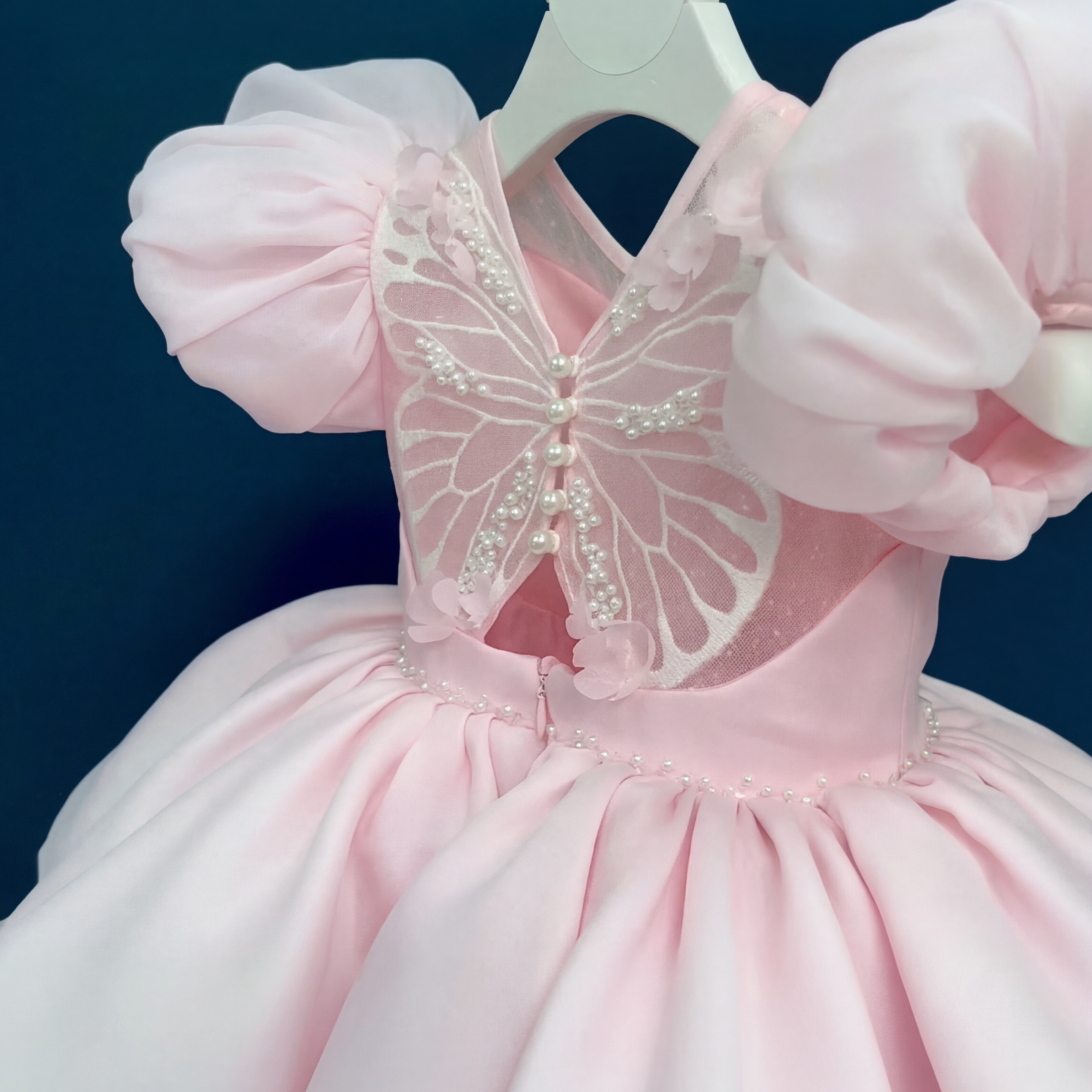 Satin Butterfly Backless Short Sleeve Short Dresses - image 4