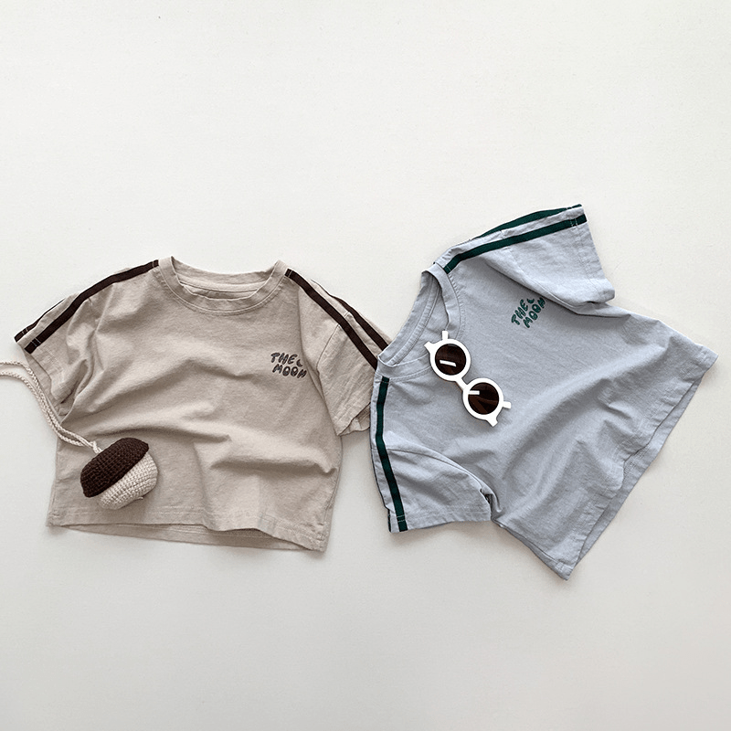 THE MOON Toddler Striped Sleeves T-Shirt - image 2