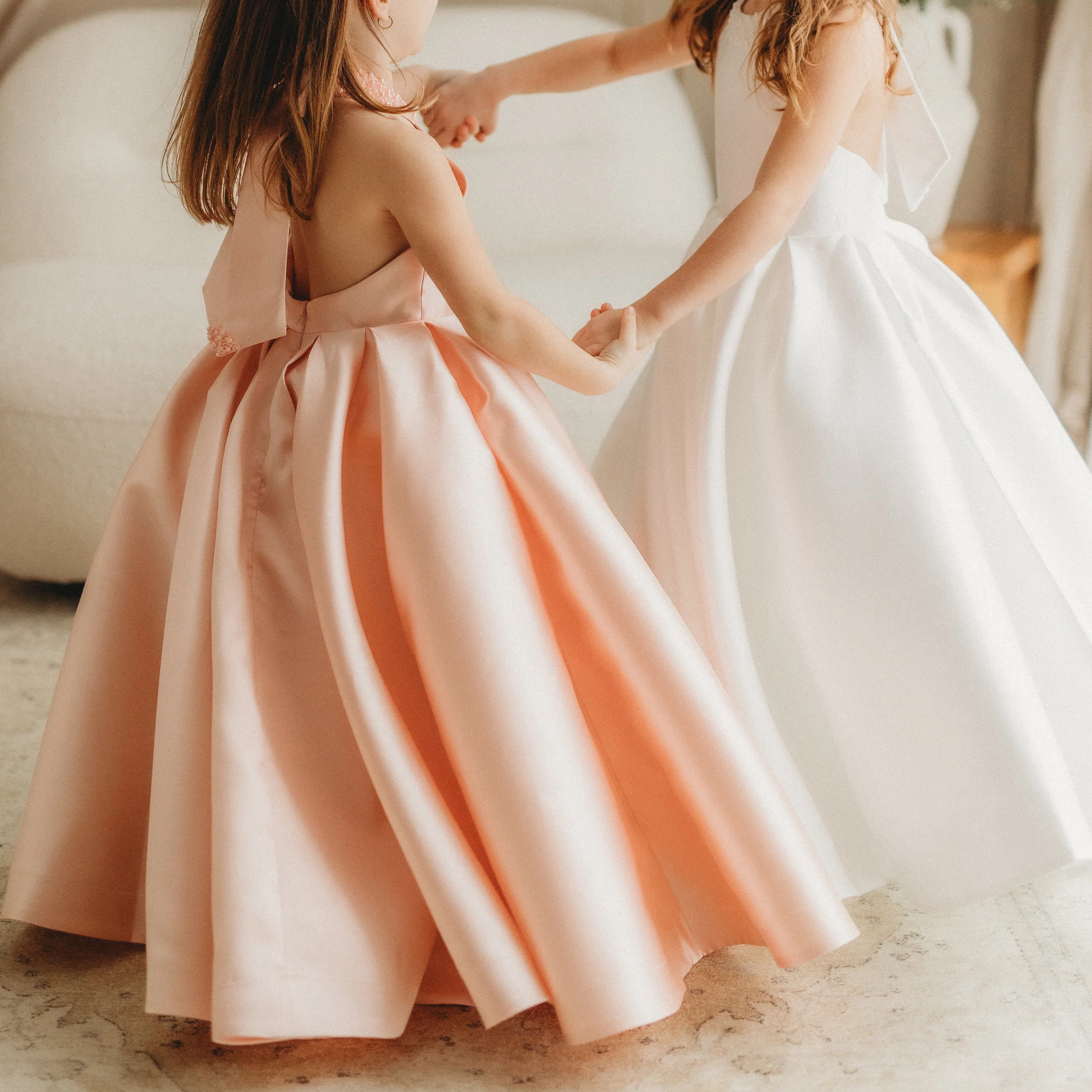 Satin Lace-up Imitation Pearls Sleeveless Maxi Dresses - image 6