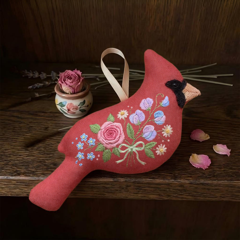 Rubbyoo Bird-shaped Embroidery Kit - Romantic flower pattern | gift for women | Boho home decor - image 8