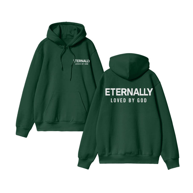Eternally Loved By God Print Hoodie - Dark Green - US16-18(2XL) - image 7