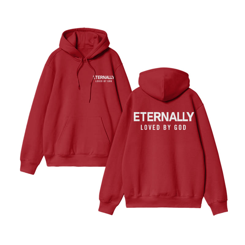 Eternally Loved By God Print Hoodie - Red - US16-18(2XL) - image 9