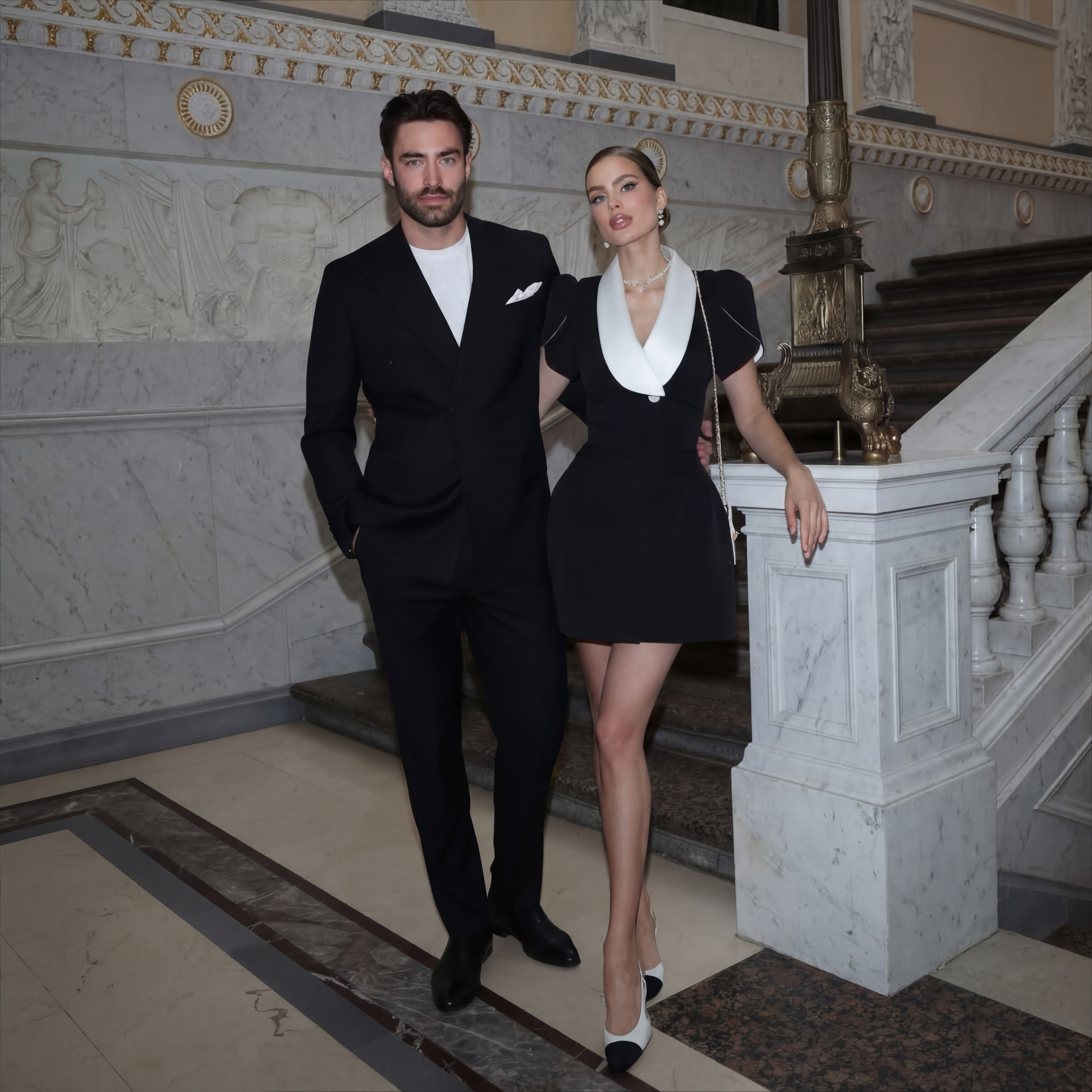 Suit Fabric Short Sleeve Short Dresses - image 3