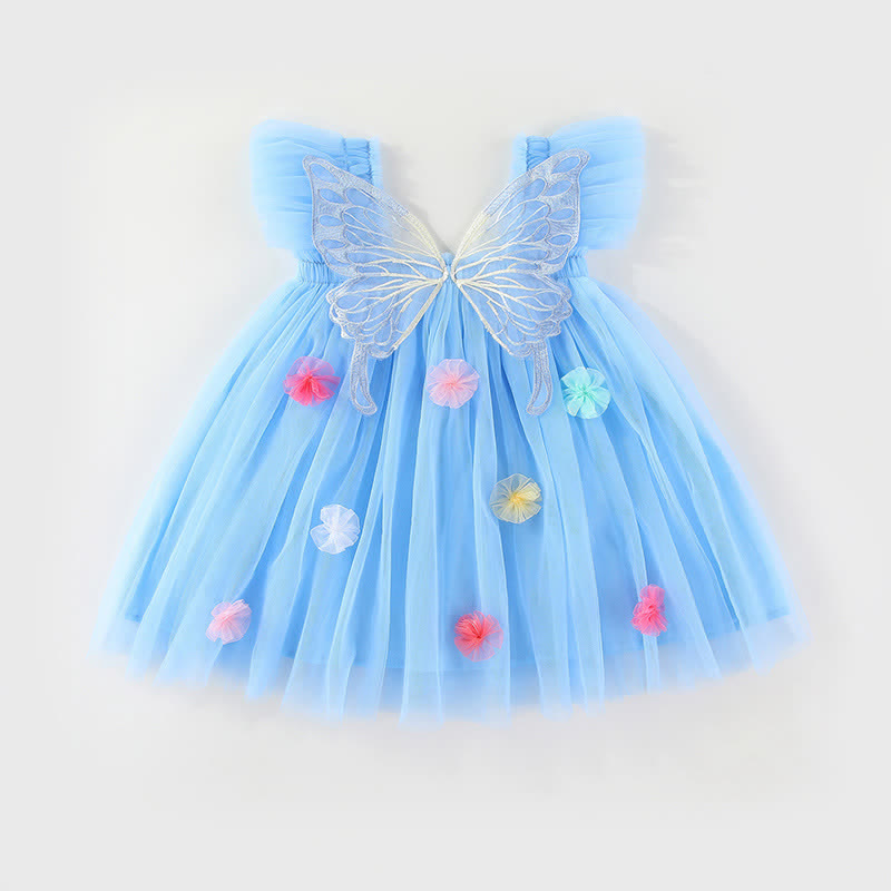 Toddler Butterfly Wings Tulle Dress - Blue - 5-7T - image 21