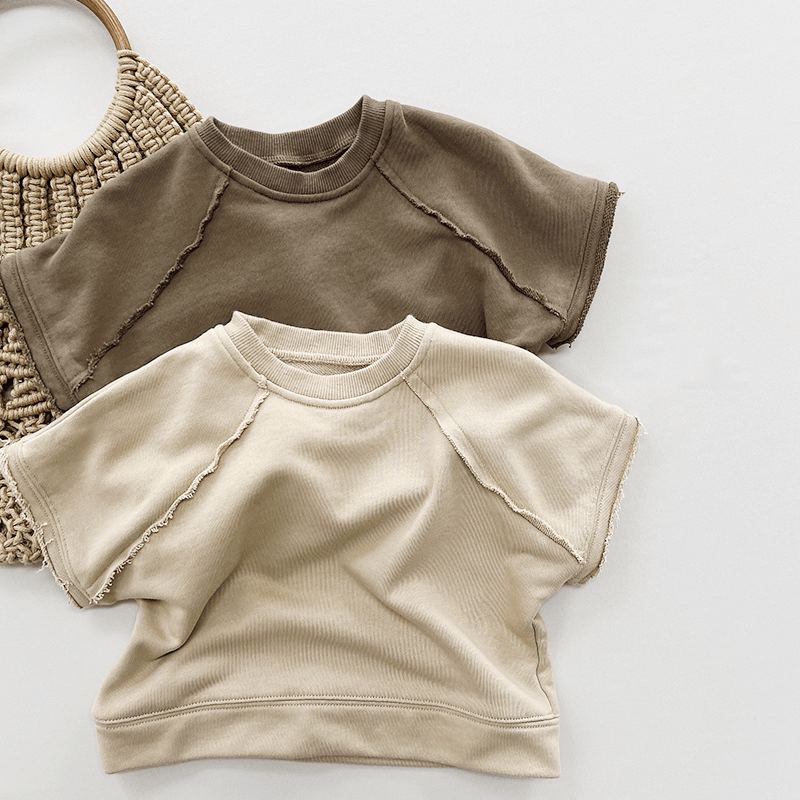 Kid Solid Color Loose Summer Sweatshirt - image 2