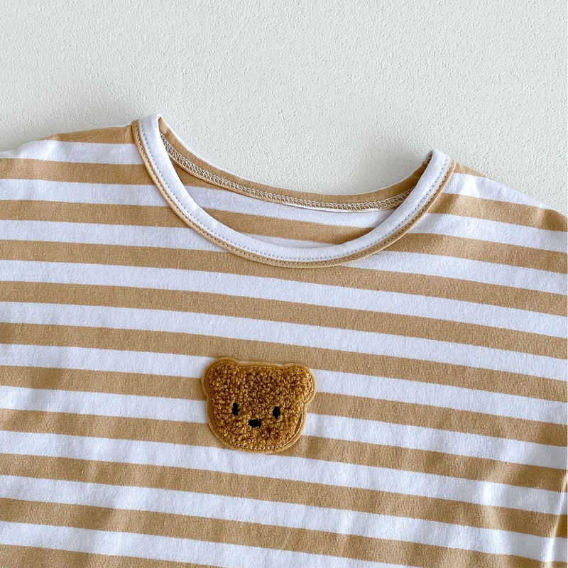Baby Bear Patch Striped Loose T-shirt - image 11