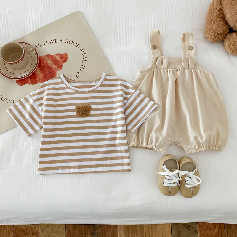 Baby Bear Patch Striped Loose T-shirt - image 8