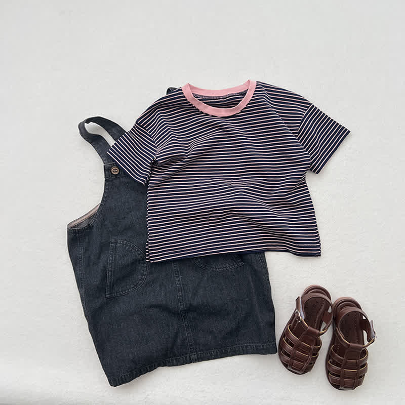 Toddler Stripe Contrast Neckline T-Shirt - image 8