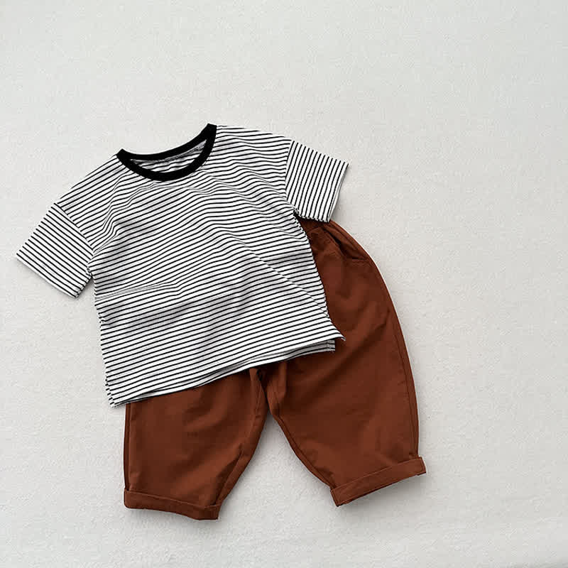 Toddler Stripe Contrast Neckline T-Shirt - image 6