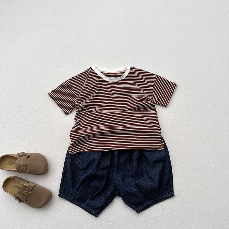 Toddler Stripe Contrast Neckline T-Shirt - image 10