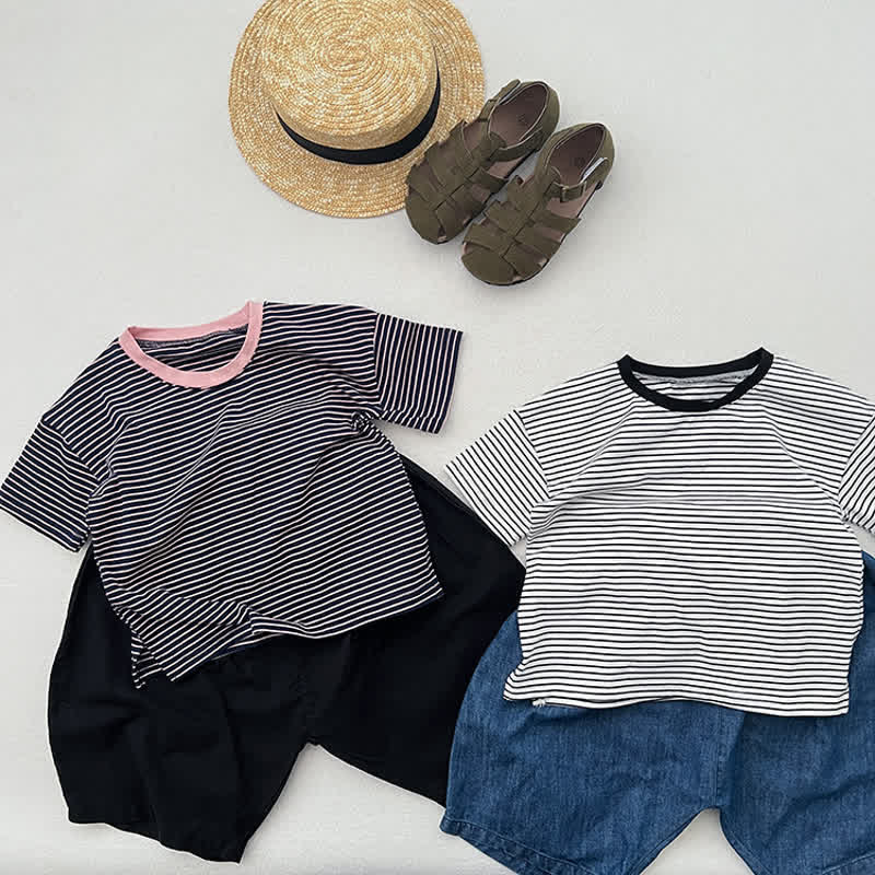 Toddler Stripe Contrast Neckline T-Shirt - image 12