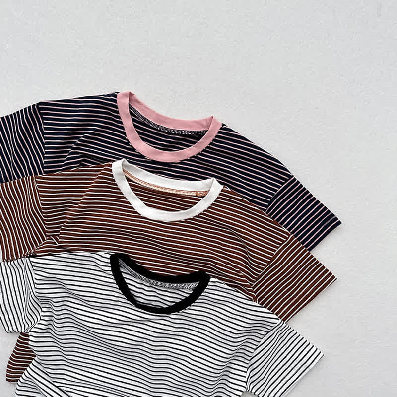 Toddler Stripe Contrast Neckline T-Shirt - image 3