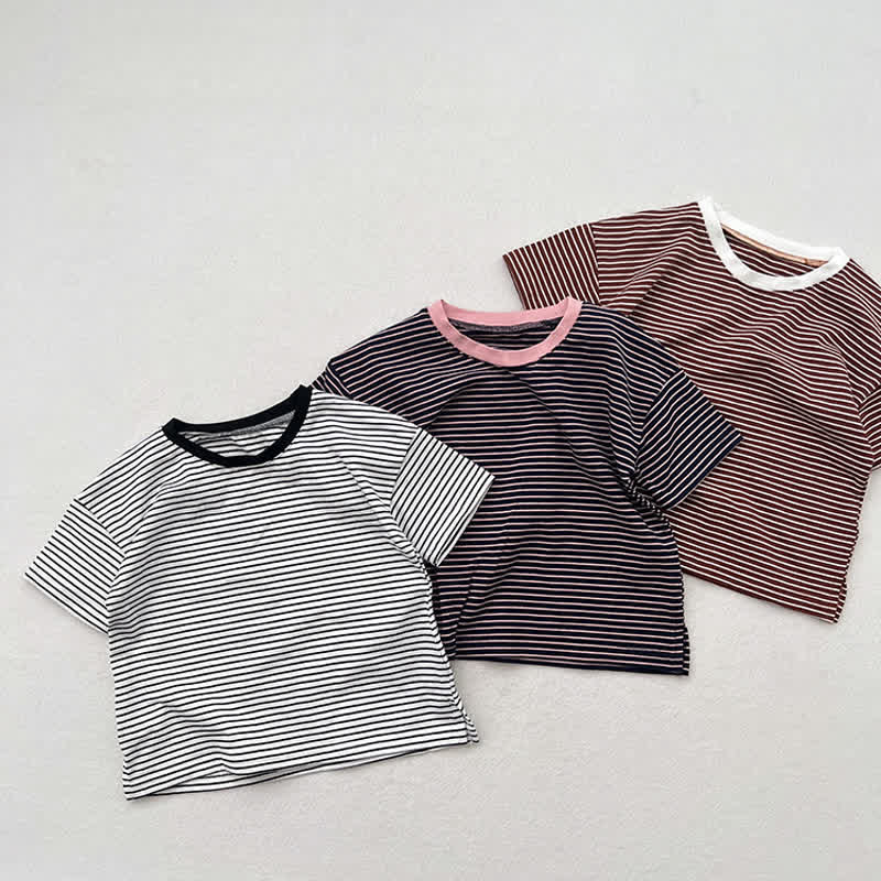 Toddler Stripe Contrast Neckline T-Shirt - image 1