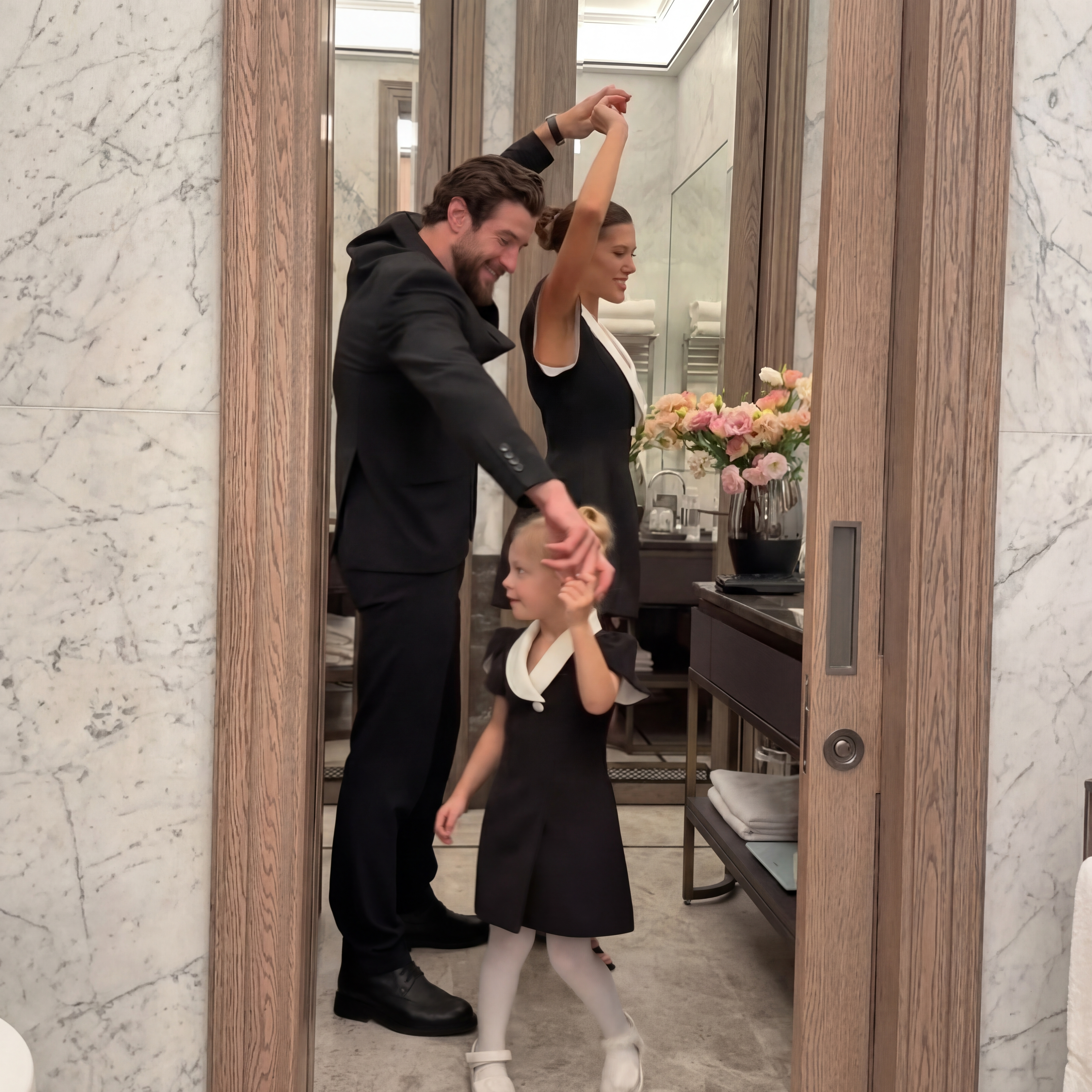 Suit Fabric Short Sleeve Short Dresses - Black - 5Y - image 1