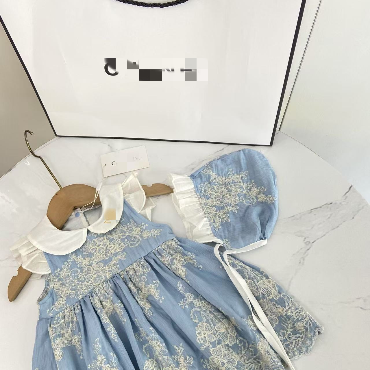 100% Cotton Embroidery Cap Sleeve Midi Dresses - image 4