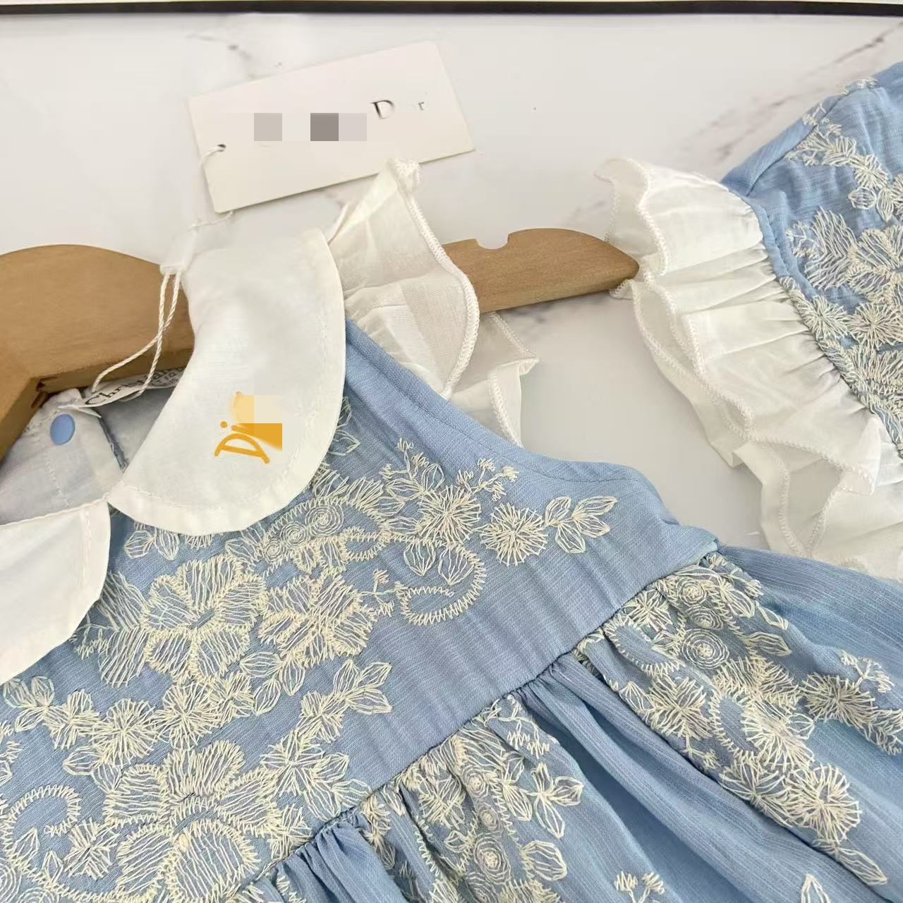 100% Cotton Embroidery Cap Sleeve Midi Dresses - image 5