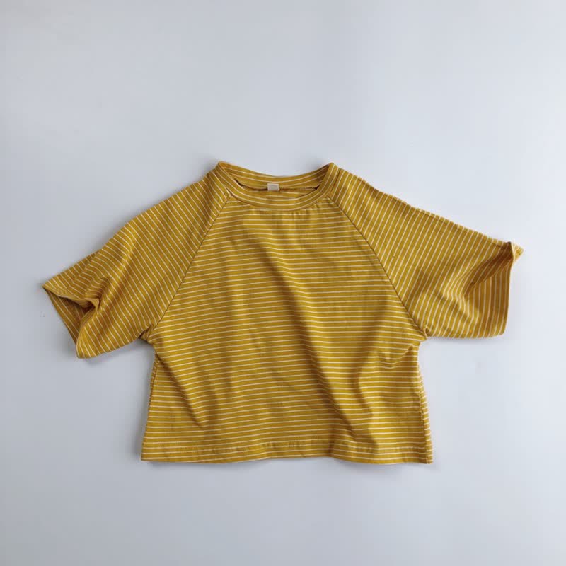 Toddler Pinstripes Half-sleeve T-Shirt - Yellow - 8Y - image 8