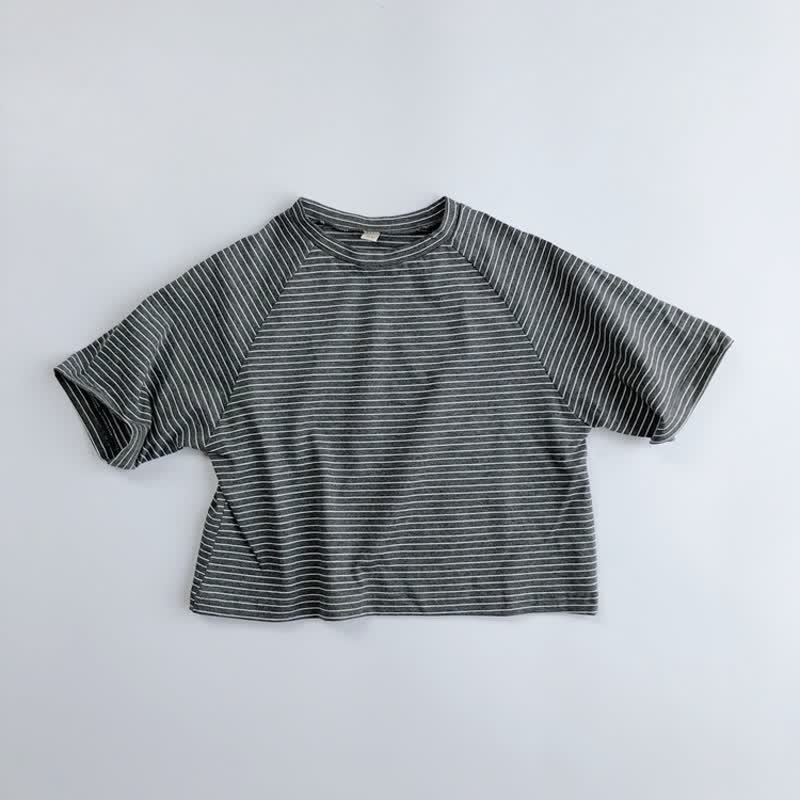 Toddler Pinstripes Half-sleeve T-Shirt - Grey - 8Y - image 13