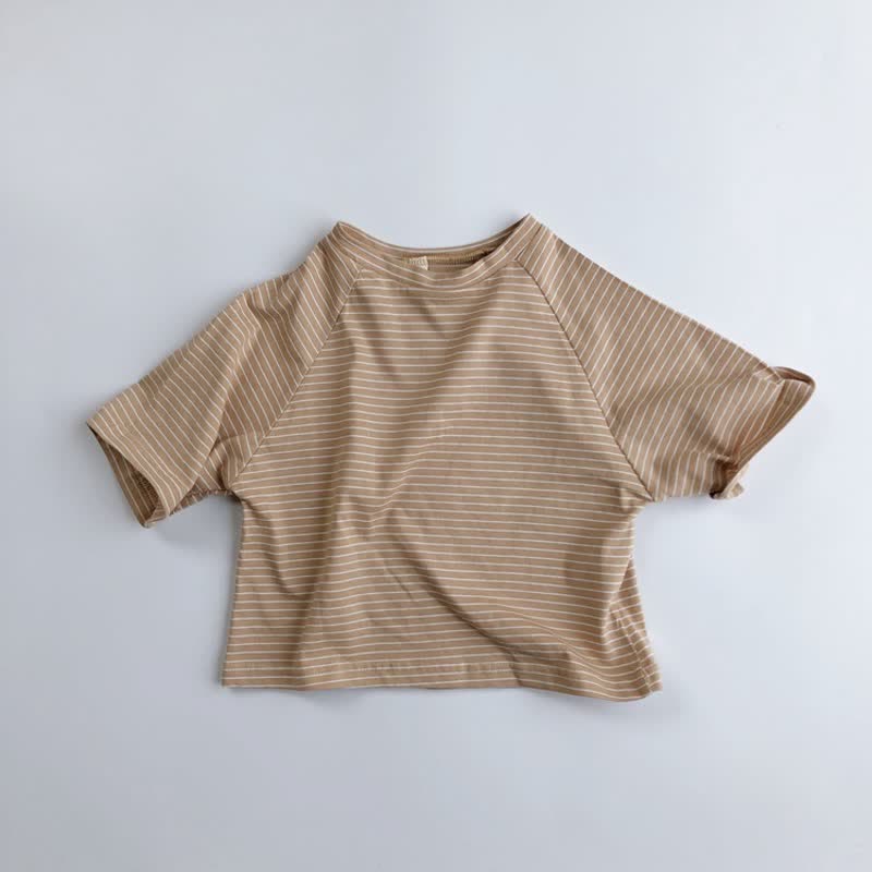 Toddler Pinstripes Half-sleeve T-Shirt - Khaki - 8Y - image 16