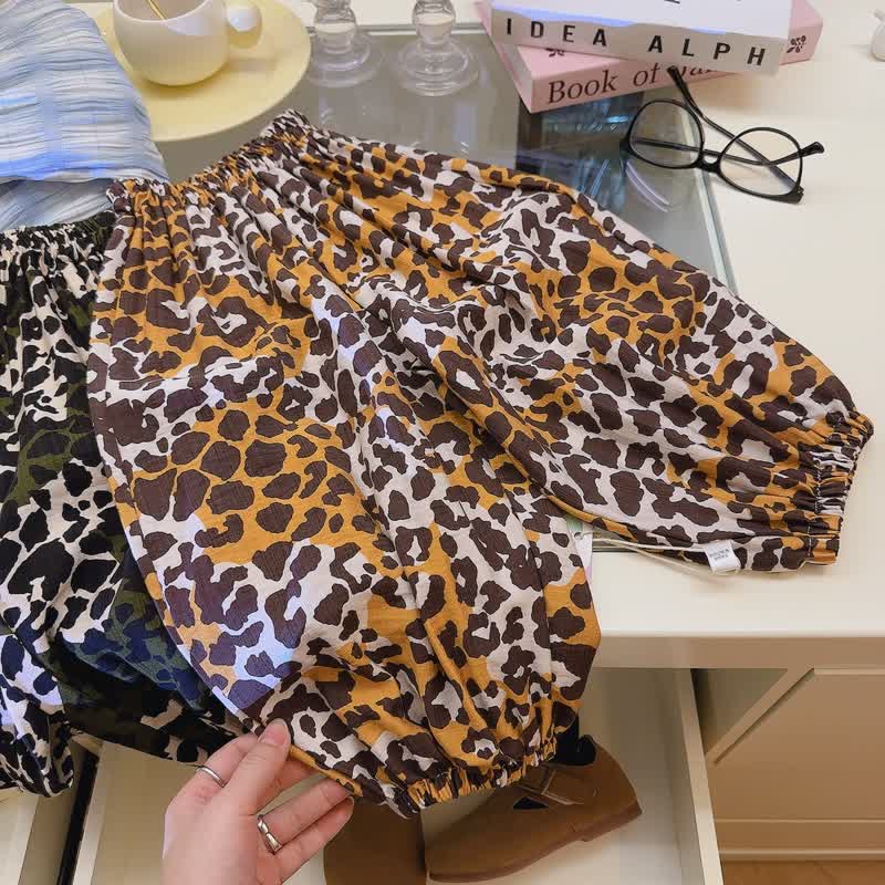 Toddler Leopard Print Loose Pants - Yellow - 14Y - image 5