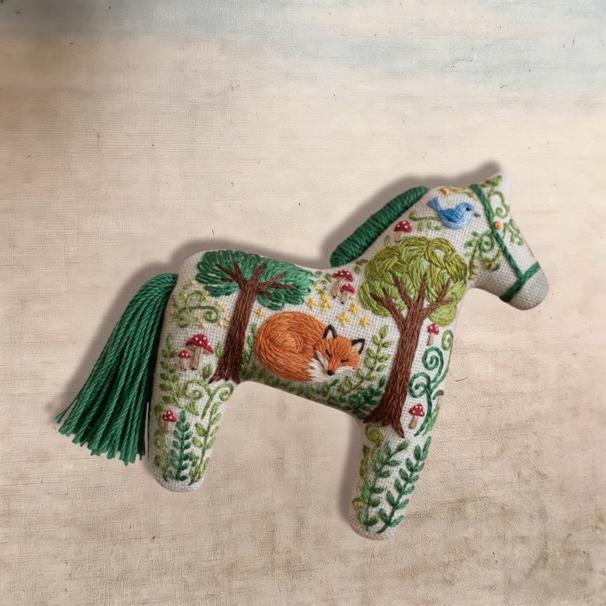 Rubbyoo Dala Horse Embroidery Kit - Bird And Fox | Nature Lover Gift | Fairy-tale Home Decor  - image 6