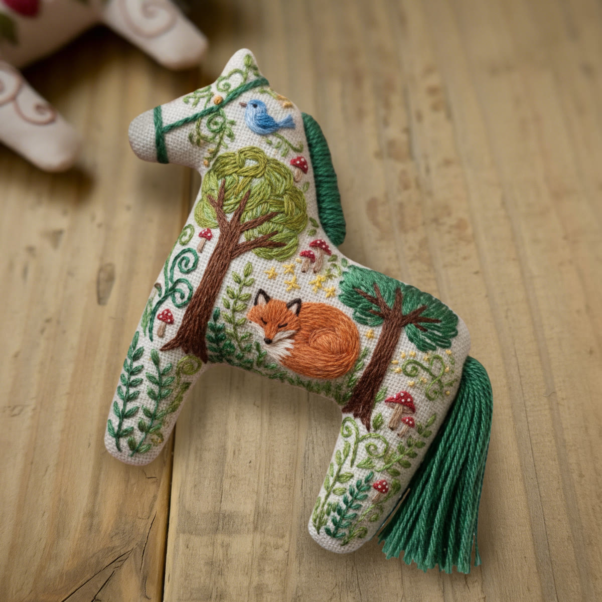 Rubbyoo Dala Horse Embroidery Kit - Bird And Fox | Nature Lover Gift | Fairy-tale Home Decor  - image 8