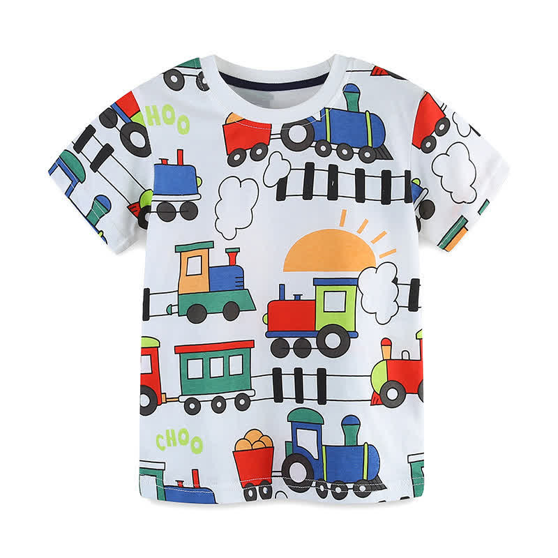Baby Toddler Boy Cartoon Train White T-Shirt - image 2