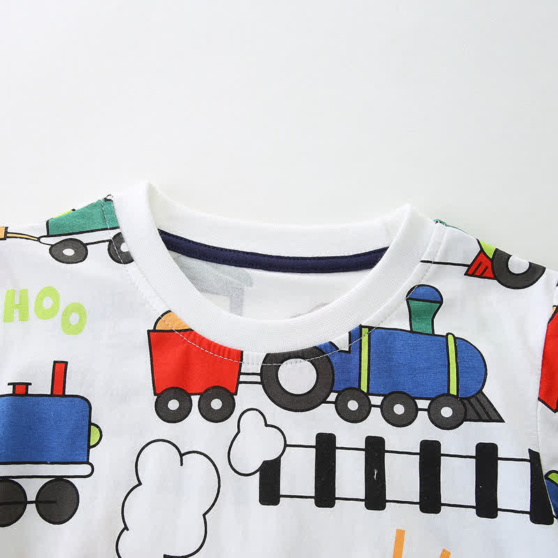 Baby Toddler Boy Cartoon Train White T-Shirt - image 4