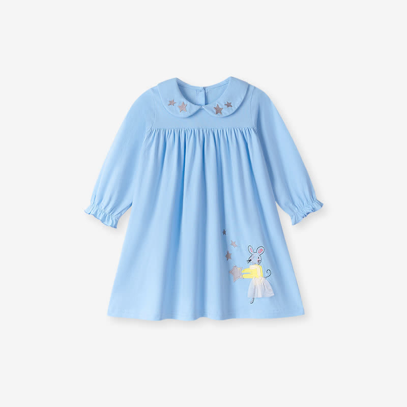 Toddler Blue Star Mouse Polo Dress - Blue - 6-7T - image 1