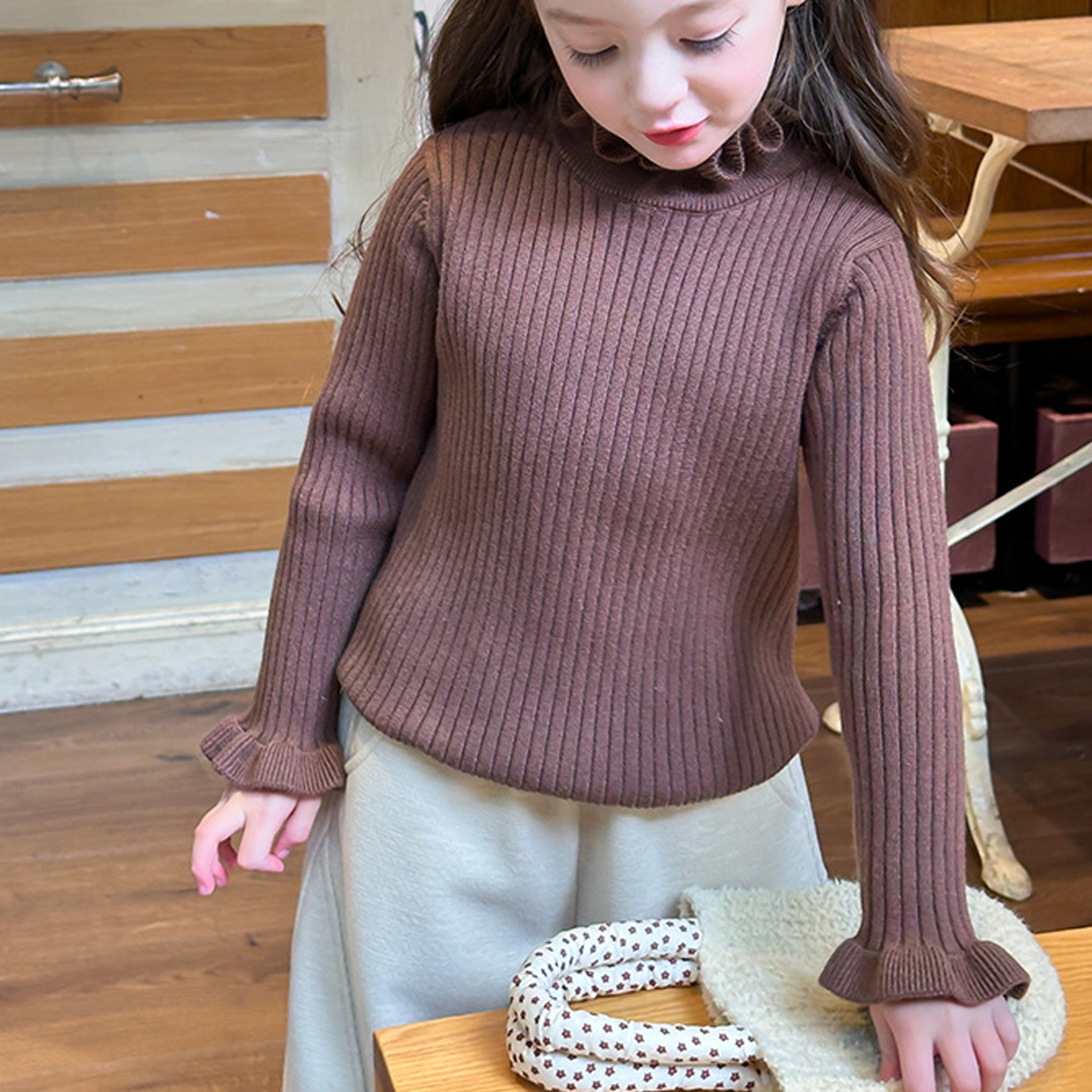 Acrylic Long Sleeve Regular Tops - image 28