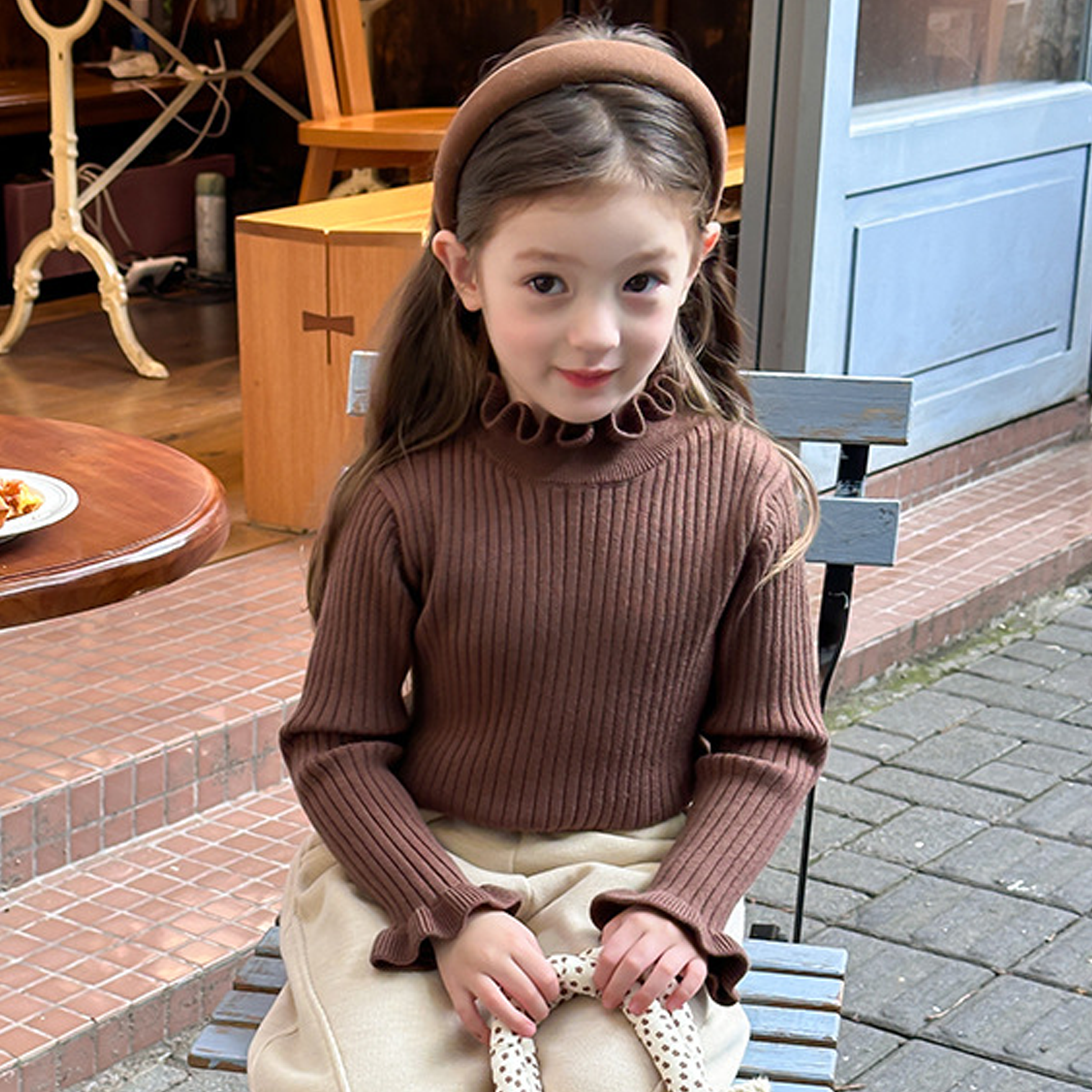 Acrylic Long Sleeve Regular Tops - image 26