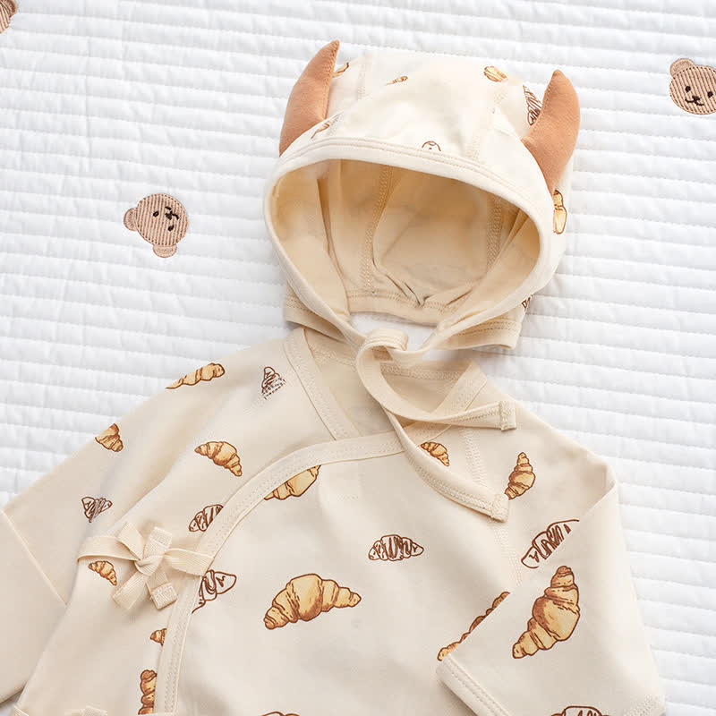 Baby Croissant Print Newborn Romper - image 2