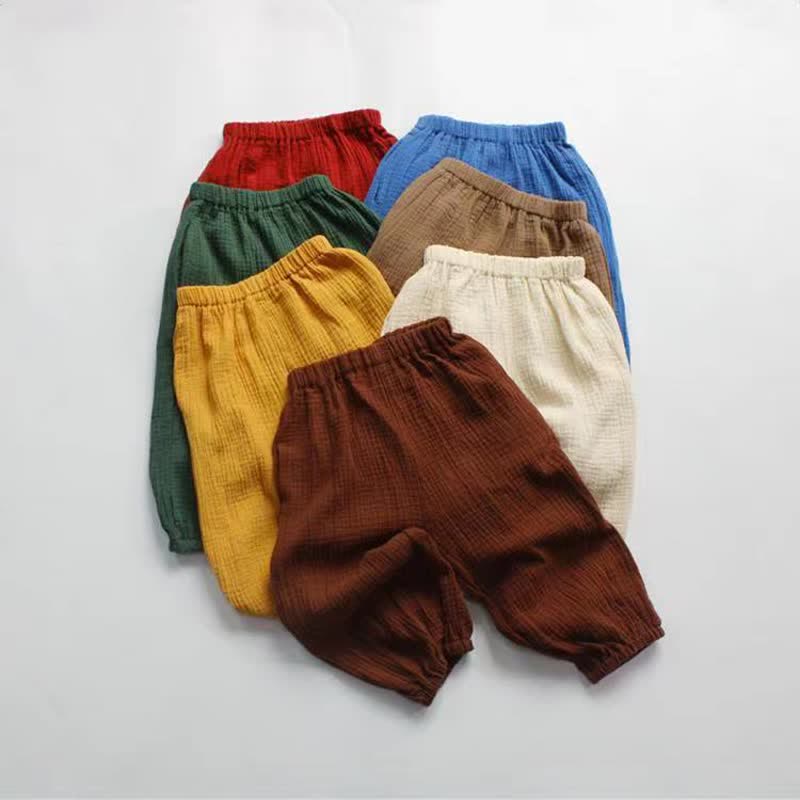 Toddler Gauze Solid Color Simple Pants - image 2