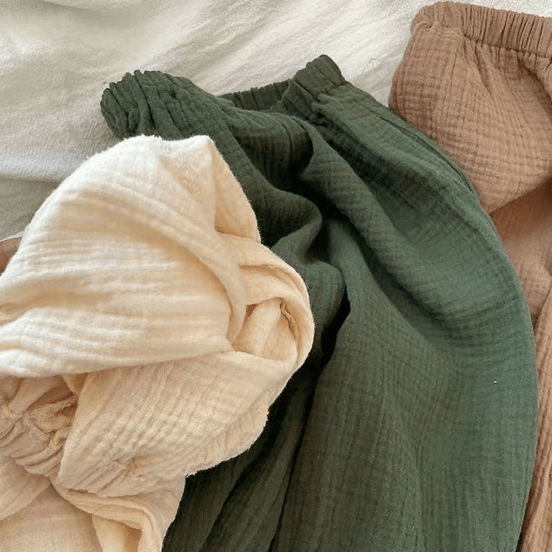 Toddler Gauze Solid Color Simple Pants - image 6