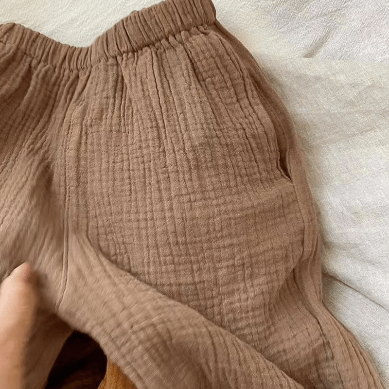 Toddler Gauze Solid Color Simple Pants - image 7