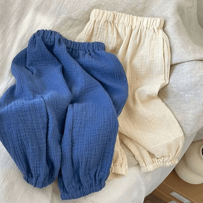 Toddler Gauze Solid Color Simple Pants - image 5